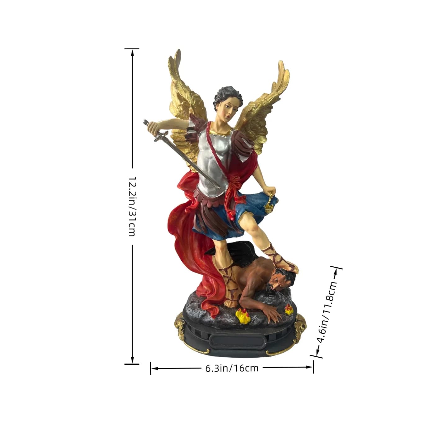 Sculpture classique de l'ange Saint Michel, Tueur de démons, Décoration religieuse pour la maison, s