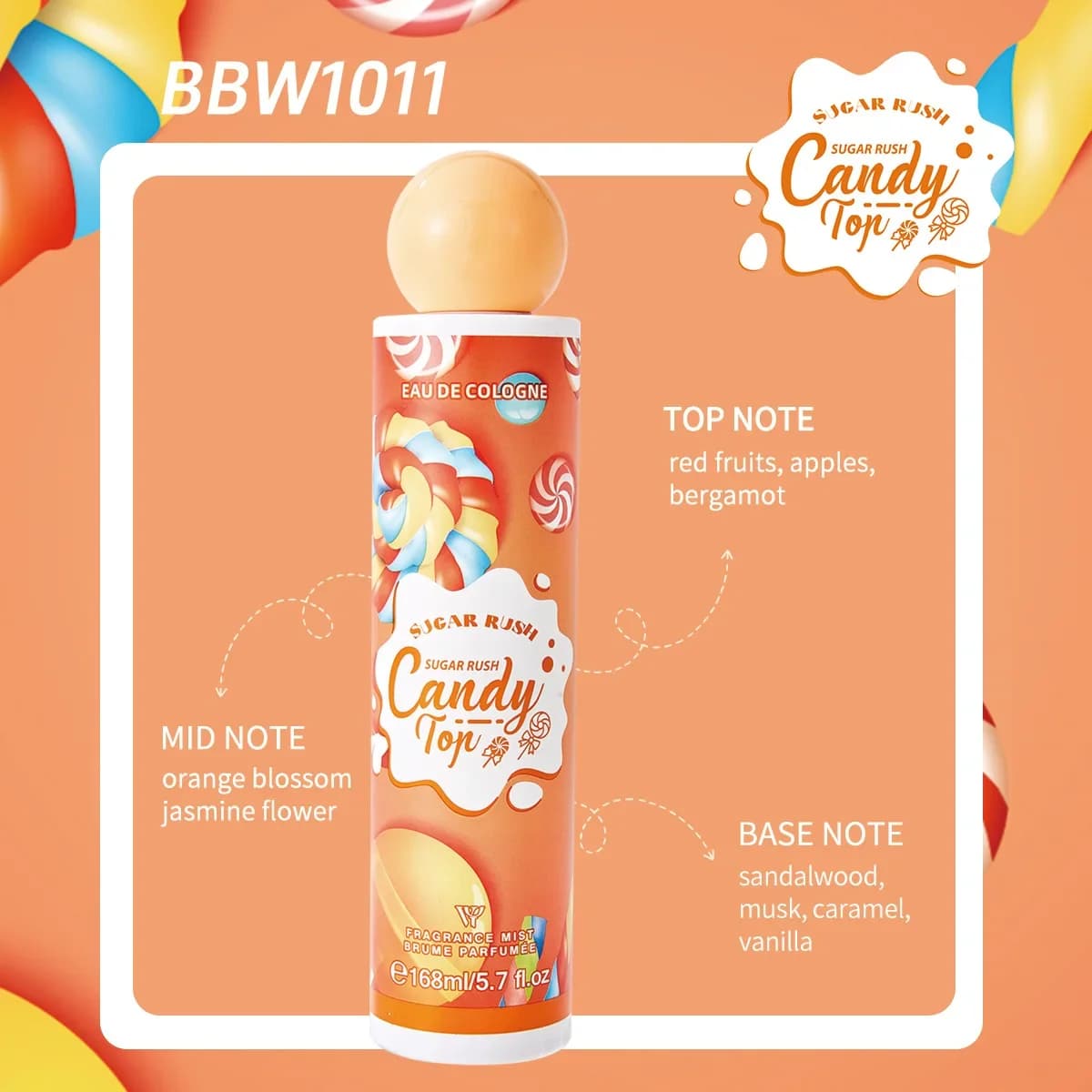 Sugar Rush – Spray corporel pour femmes, parfum longue durée, crème au chocolat frais et sucré, parf