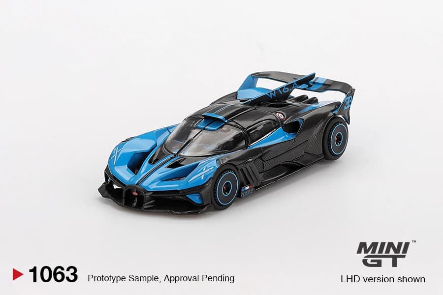 MINIGT 1:64 Bugatti Bolide Rouge Bleu Modèle de Voiture Miniature
