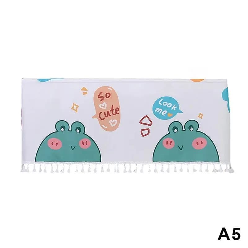 Rideau de porte auto-adhésif style animalier de dessin animé avec pompons pour la décoration du salo