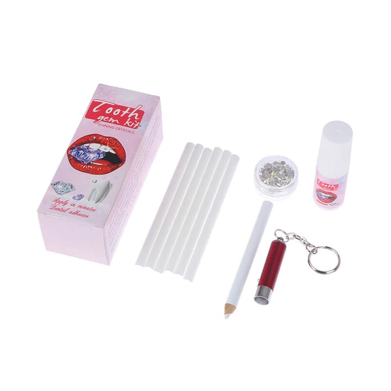 Ensemble de pierres précieuses dentaires blanches, beau, facile à enlever, facile à installer, robus