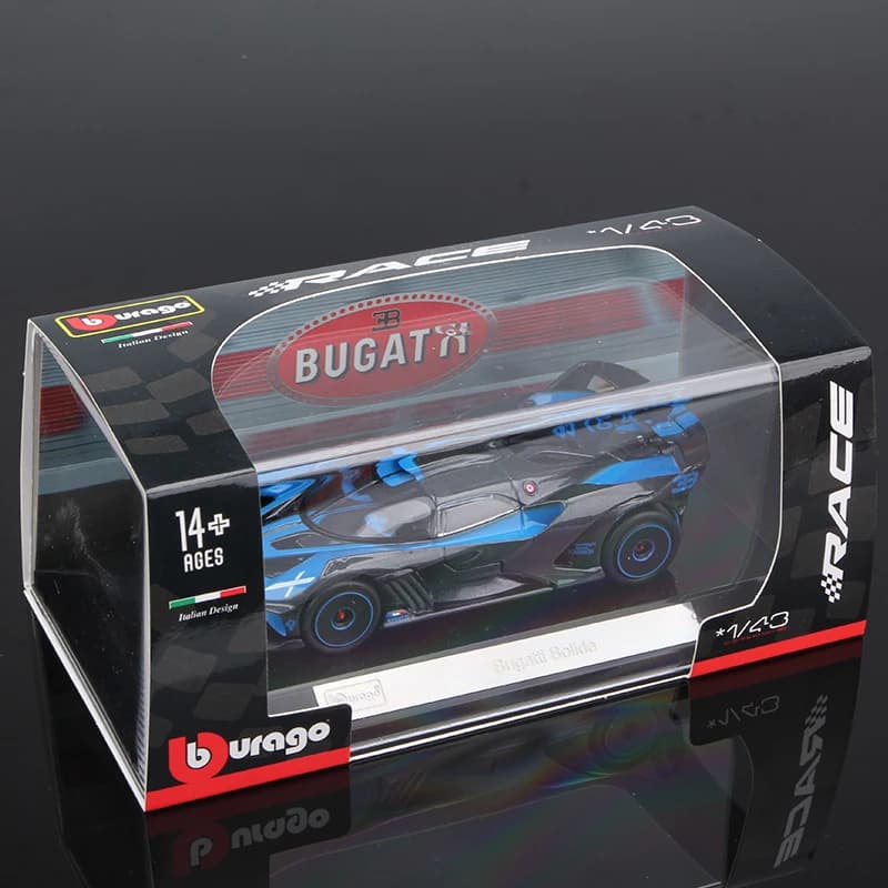 Bburago 1:43 Bugatti Bolide Modèle de voiture de sport en alliage, véhicule miniature, objet de coll