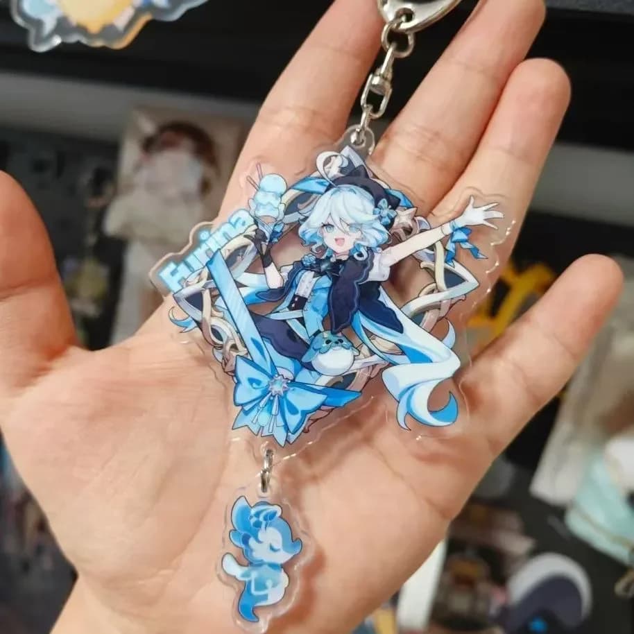 Jeu Genshin Impact Furina sac à dos porte-clés Scaramouche Wanderer Porte-clés Anime Cosplay pen