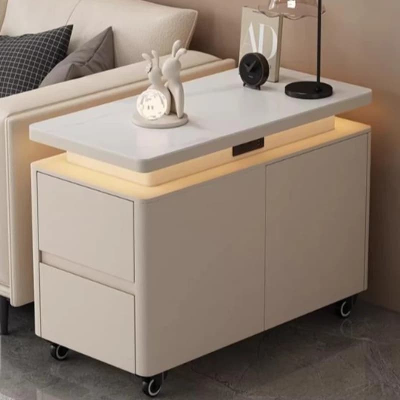 Table de chevet multifonctionnelle avec rangement, cadre en bois esthétique, meubles de chambre conf