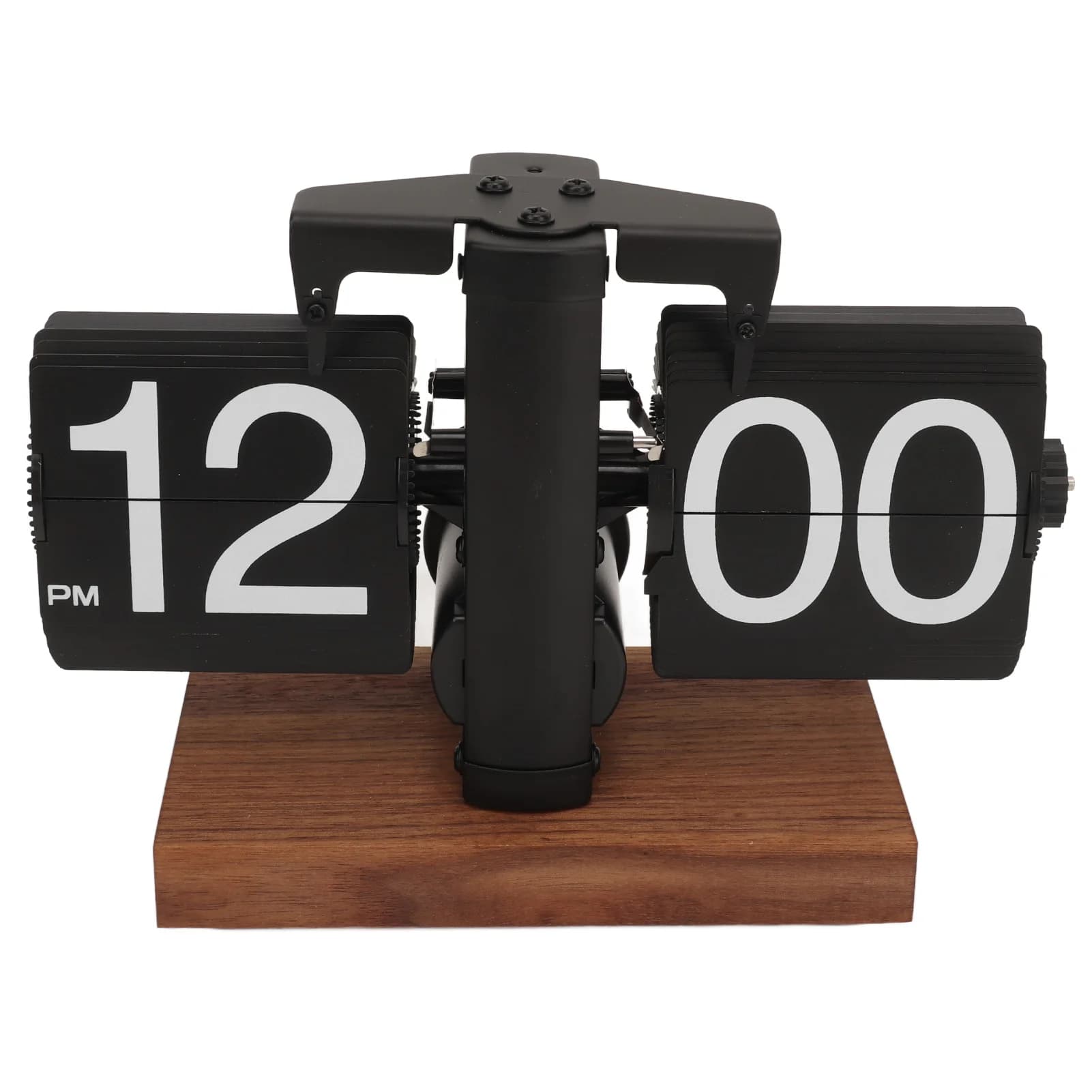 Horloge de bureau à base automatique, horloge vintage à grands chiffres, heure réglable, à piles pou