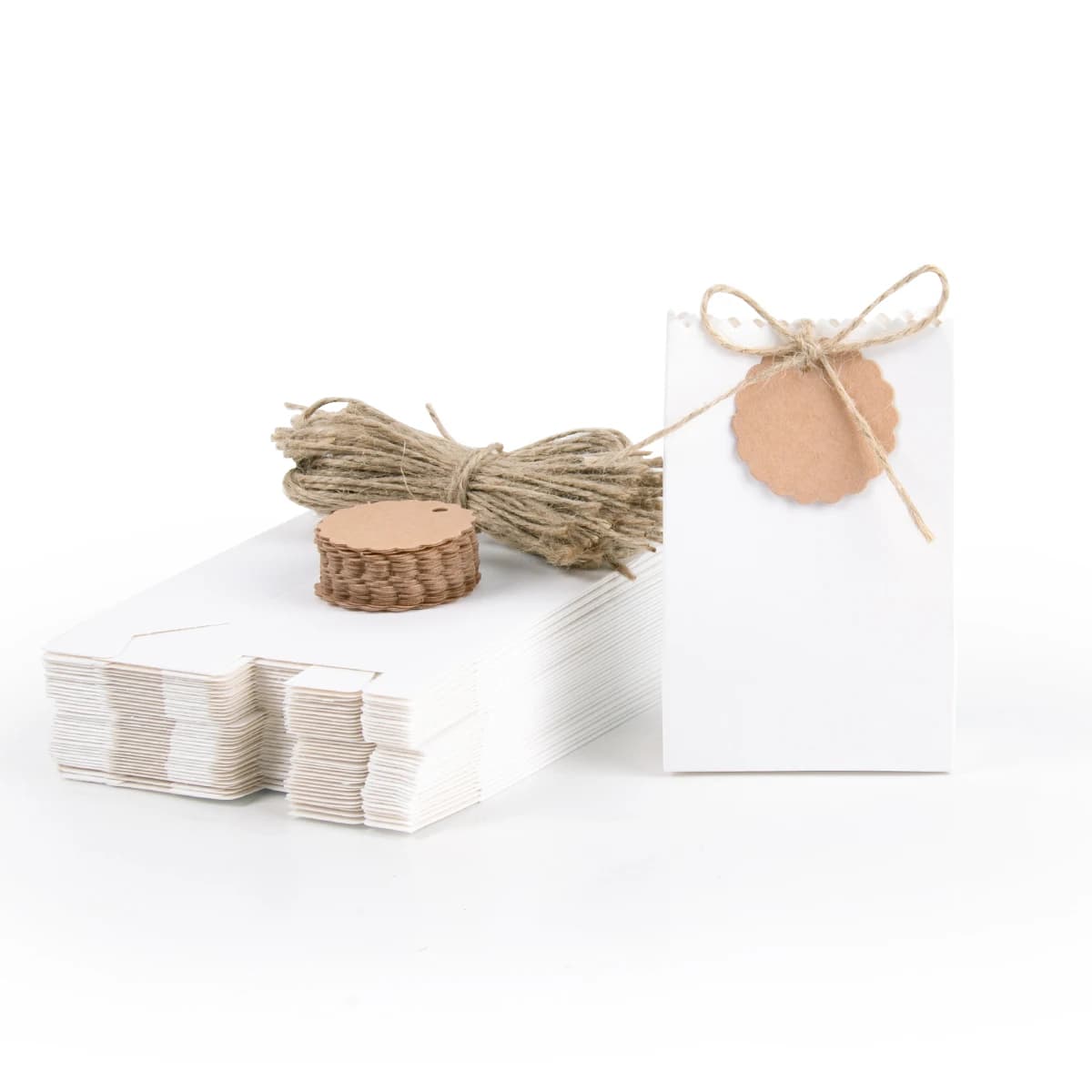 10/20/30 pièces rétro papier Kraft bricolage cadeau sac blanc marron Cookie faveur de mariage boîte