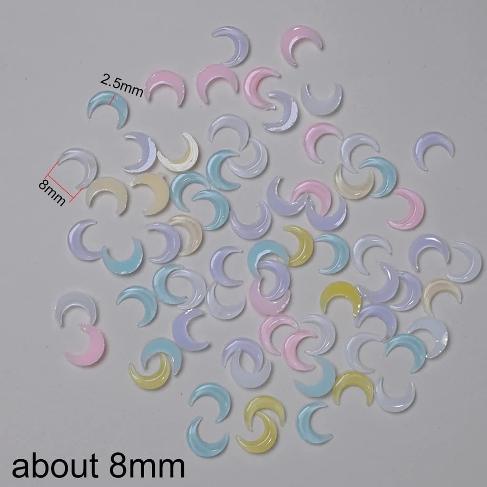 Mini Moon Flat Back Resin DIY FigAuckland, Nail Art Enhancement Craft, Scrapbooking Decoration Acces