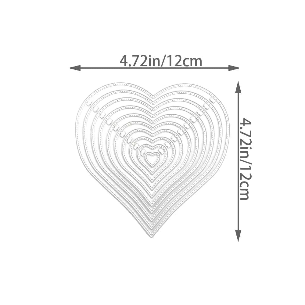 Matrices de découpe en métal pour pochoirs de fond en forme de cœur et cadres superposés, pour scrap