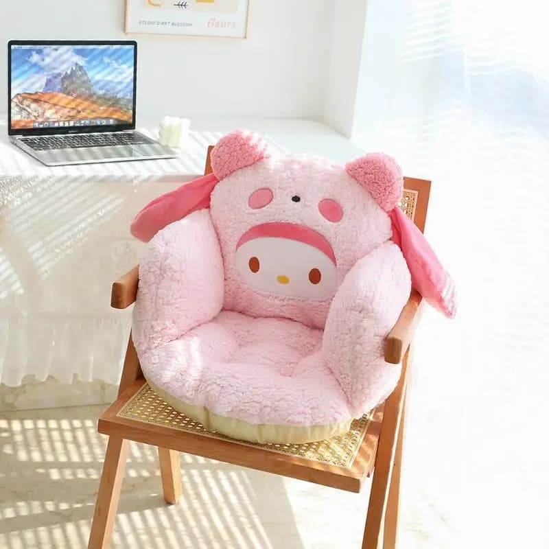 Coussin de chaise en peluche Sanrio avec support pour le dos et les bras, Kuromi Hello Kitty, coussi