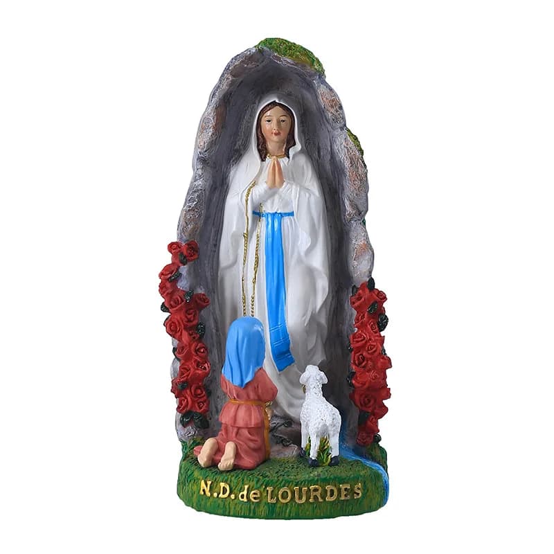 Statue en résine notre-dame Mary Lourdes, 20cm, décor religieux de noël, décoration de vacances cath