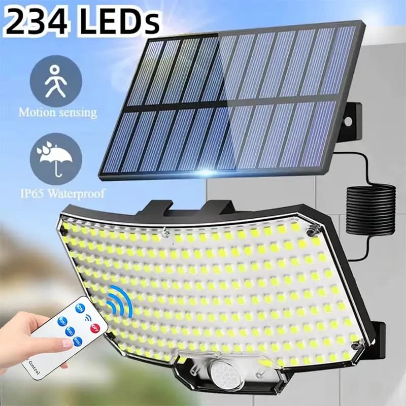 Lumière solaire extérieure Super lumineuse capteur de mouvement solaire forte puissance LED applique