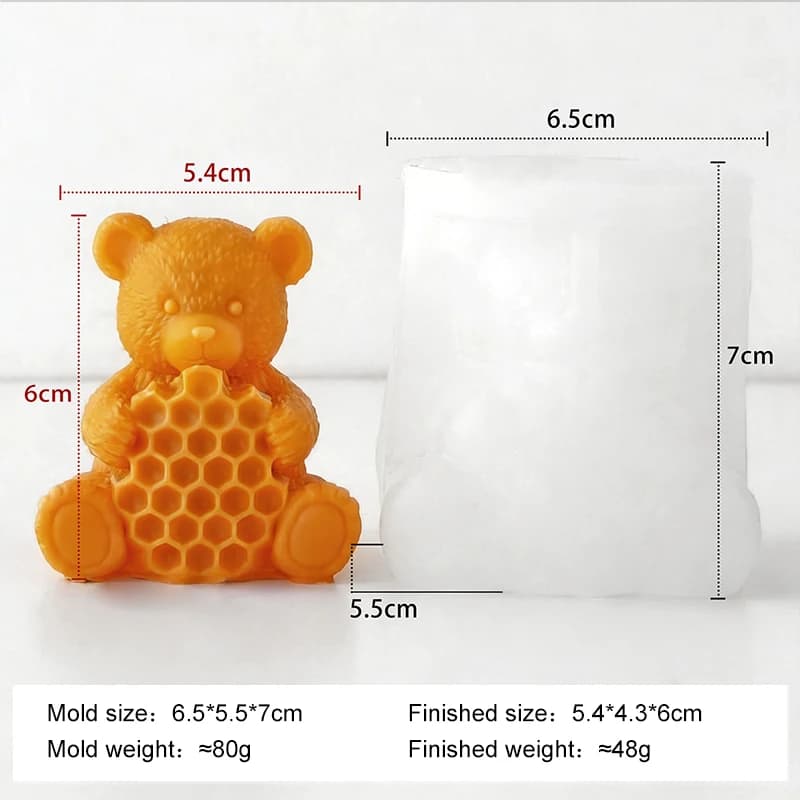Bricolage pot de miel ours arôme bougie Silicone moule abeille miel gypse forme résine ornements mou