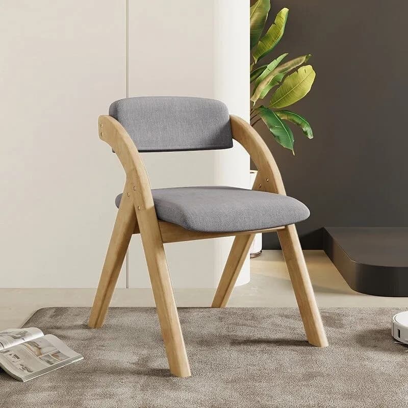Chaise pliante en bois robuste avec coussin épaissi et dossier rembourré, gain de place pour la mais