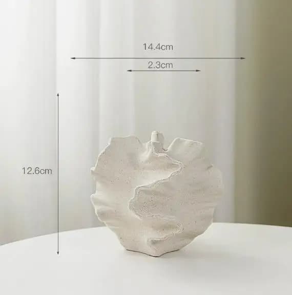 Vase en céramique à motifs géométriques ondulés, accessoires artisanaux en porcelaine en forme de pé