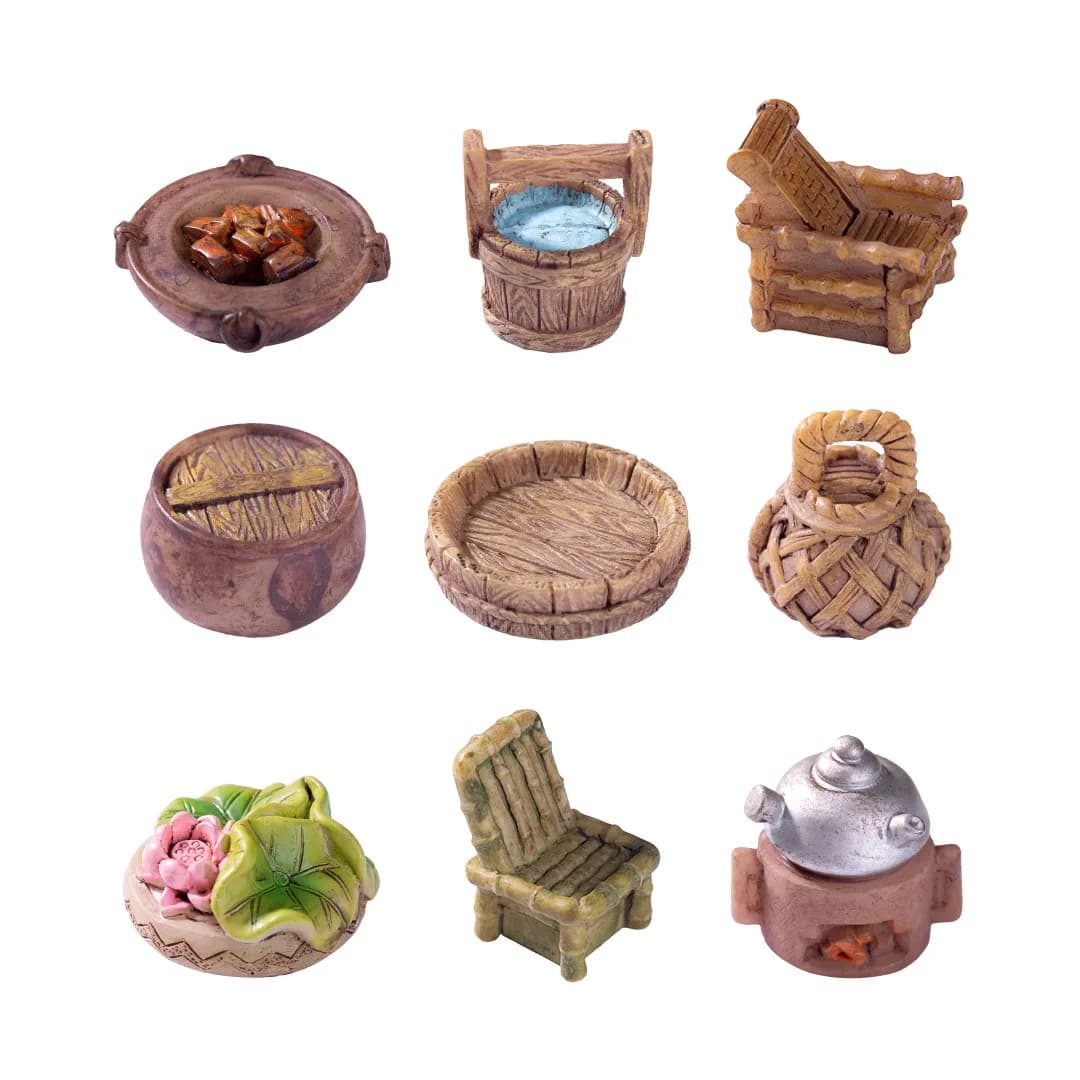 Meubles miniatures de style vintage - Accessoires de décoration pour maison de poupée et micro-paysa