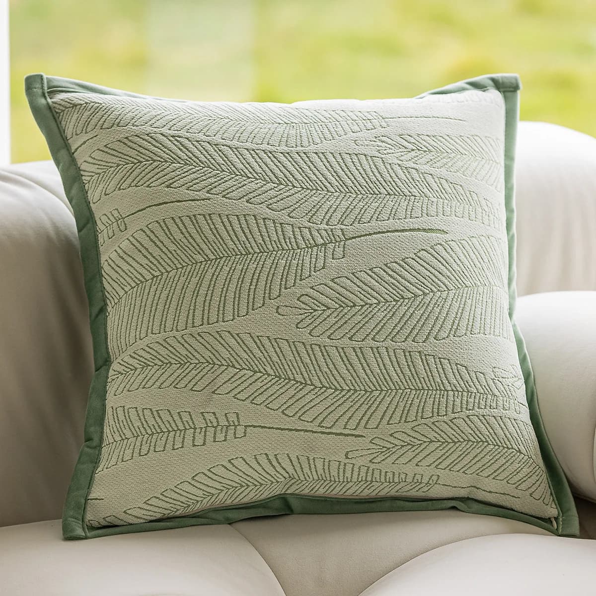 Housses de coussin décoratives de luxe léger style français, jacquard moderne à motifs végétaux pour