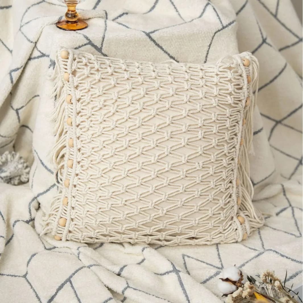 Taie d'oreiller brodée bohème, housse de coussin tissée à la main, taie d'oreiller décorative coloré