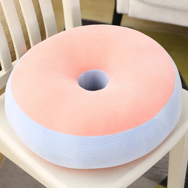 Coussin de maison pour fille, coloré, doux, en forme de macaron, coussin épais à rayures circulaires