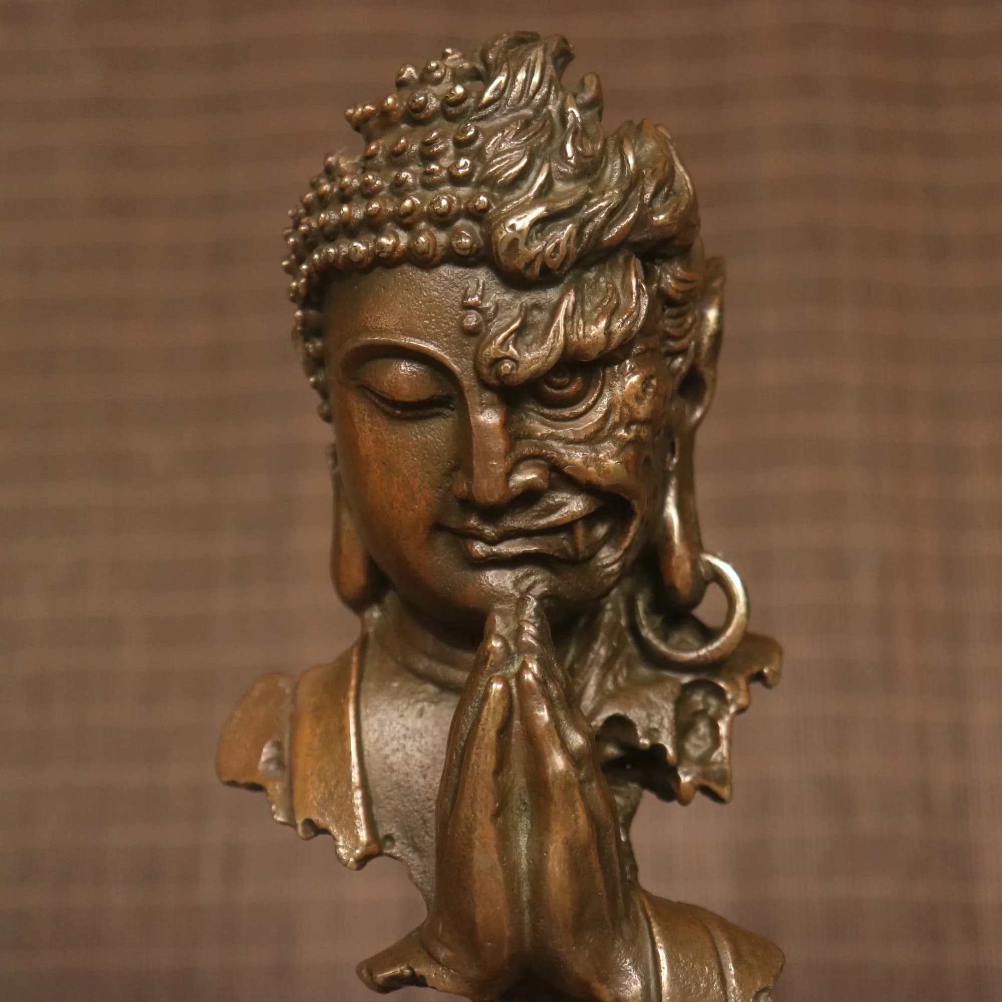 Collection de temples tibétains, bronze ancien, cinabre, Shakyamuni, Amitabha Bouddha, statue de Bou