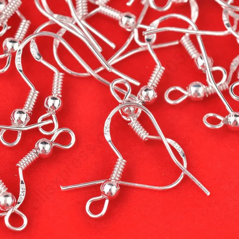 Lot de 400 crochets pour boucles d'oreilles en argent Sterling 925, 18mm, accessoires de bijouterie,