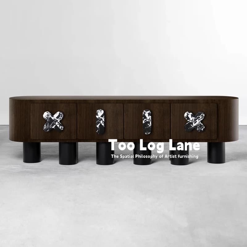 Poignées meuble Tv de luxe en bois massif cachant ferme supports Tv modernes tiroirs sol Muebles Par