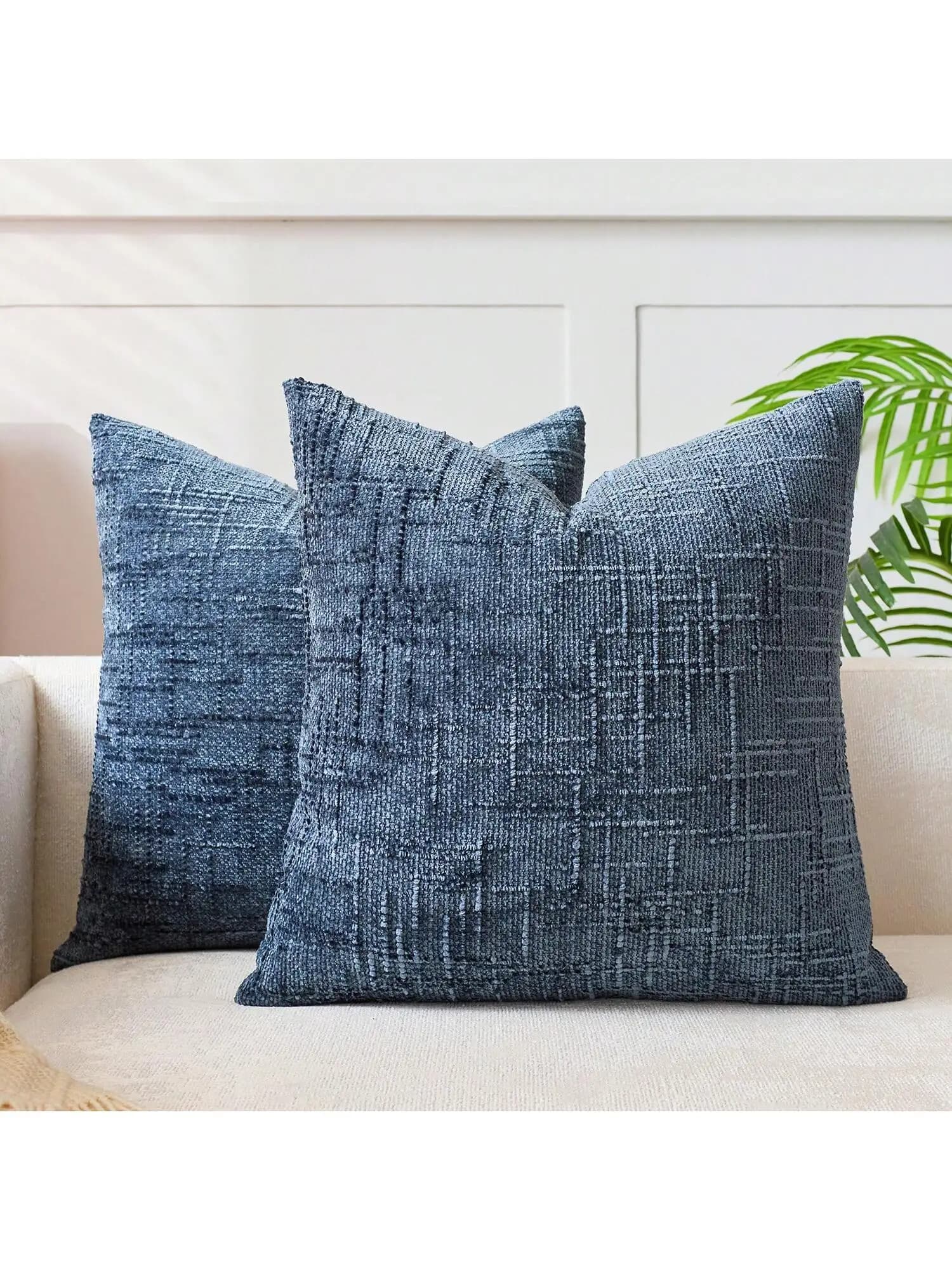 1 pièces Khaiki Chenille housse de coussin 30x50CM rayé géométrique jeter taie d'oreiller décor mais
