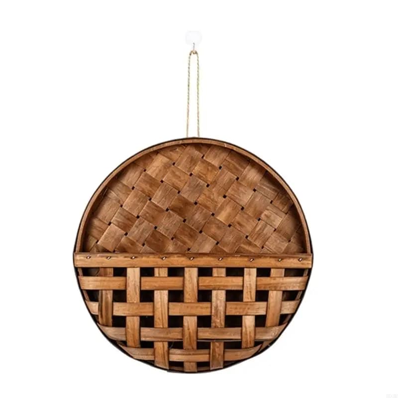 Panier Rond En Bois Fait À Main Décors Naturels Décoration Maison Rurale Pour Arrangement Floral Int