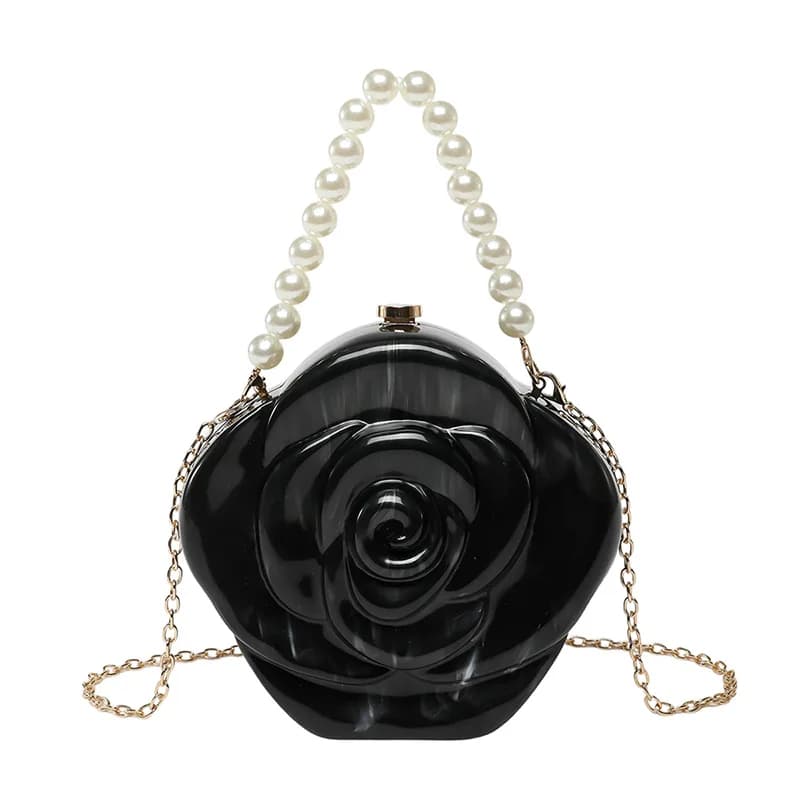 Sac de soirée en acrylique de luxe pour femmes, sacs à main élégants en forme de fleur à la mode, ch