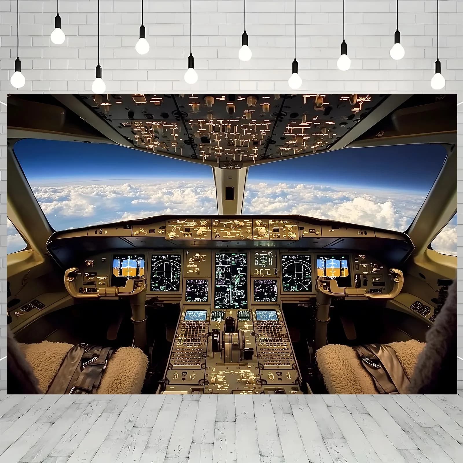 1 bannière de fond de cockpit d'avion, décoration murale, maison, jardin, parfaite pour les mariages