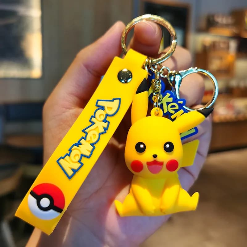 Porte-clés Pokémon Pikachu, Snorlax, Eevee, breloque de voiture, pendentif de sac à dos, accessoire