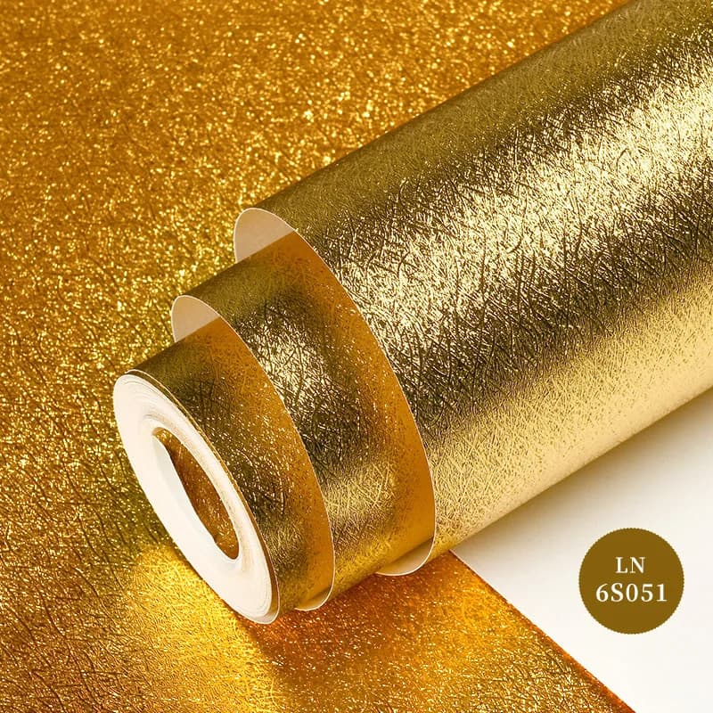 Papier peint à fleurs européennes imperméables, papier peint suspendu au plafond, feuille d'or convi