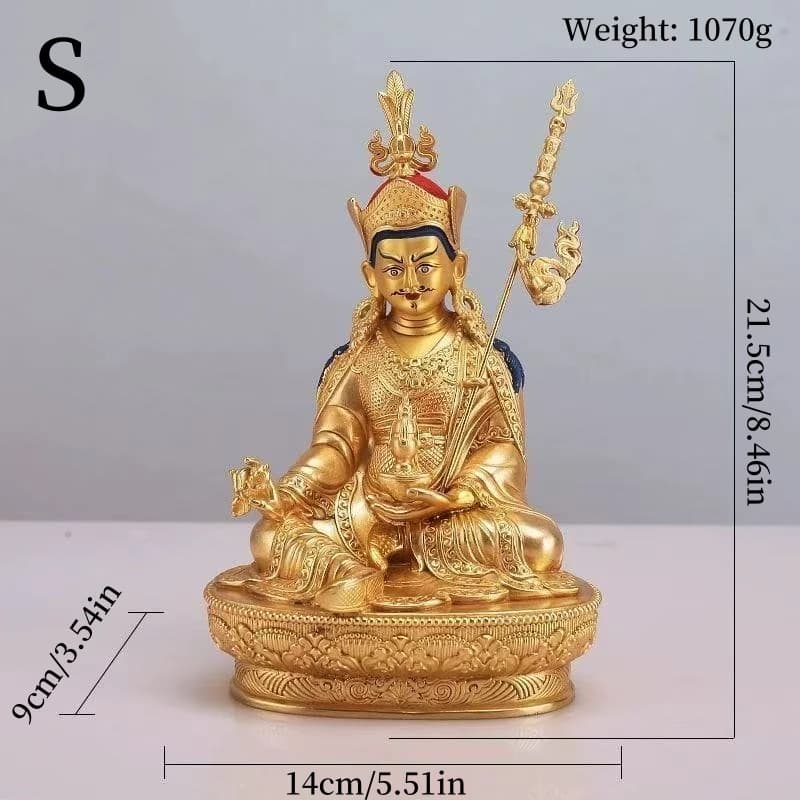 Statue de maître de bouddha Lotus, article bouddhiste, laiton doré, altars tantriques du népal exqui