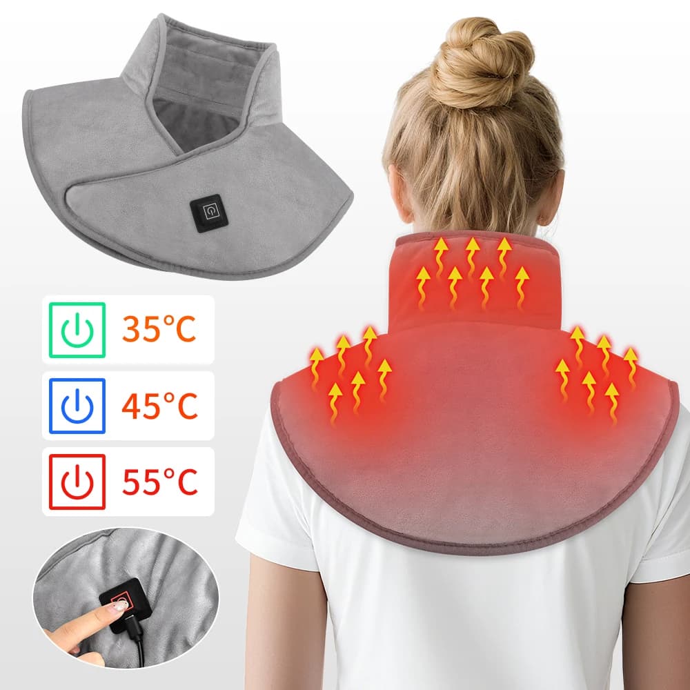 Coussin chauffant alimenté par USB pour soulager la Fatigu des épaules, température constante, compr