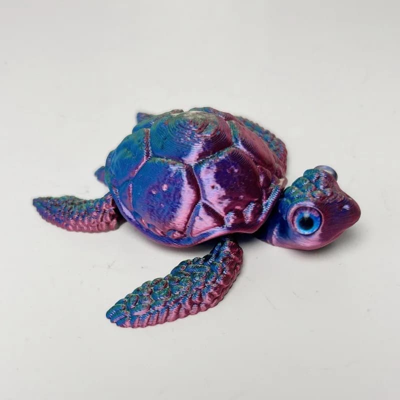 Figurines de tortue imprimées en 3D, articulations mobiles, Collection créative, décoration de burea