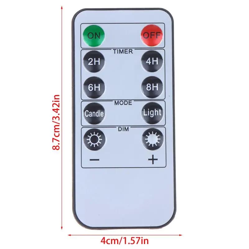 Télécommande pour bougies LED, 10 touches, fonctionne à piles, avec minuterie, pour bougies LED réal