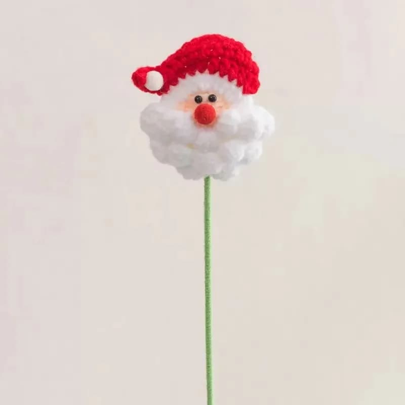 Fleurs d'ornements de noël tricotées à la main, décorations de vacances au Crochet, fil fait à la ma