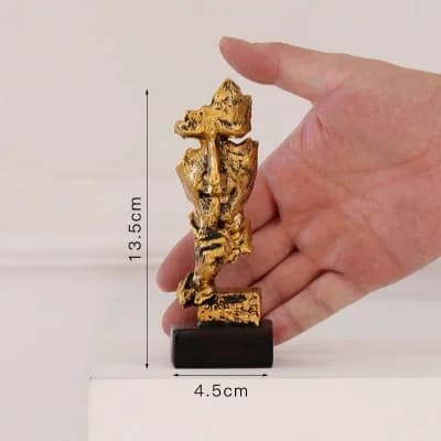 Bronze Silence Is Golden Statue, Sculpture Abstraite, Artisanat Créatif en Résine, Décoration Intéri