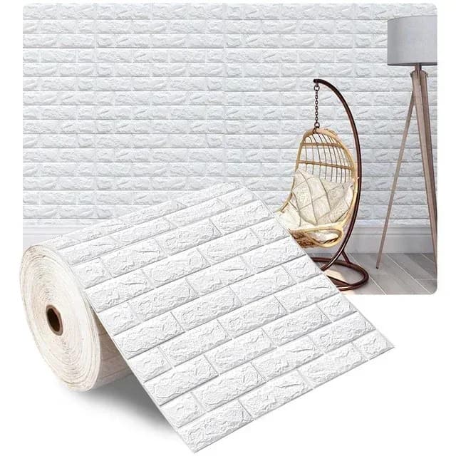 Papier peint auto-adhésif 3D 70cm x 1/5/10m, autocollants muraux en brique imperméables continus, sa