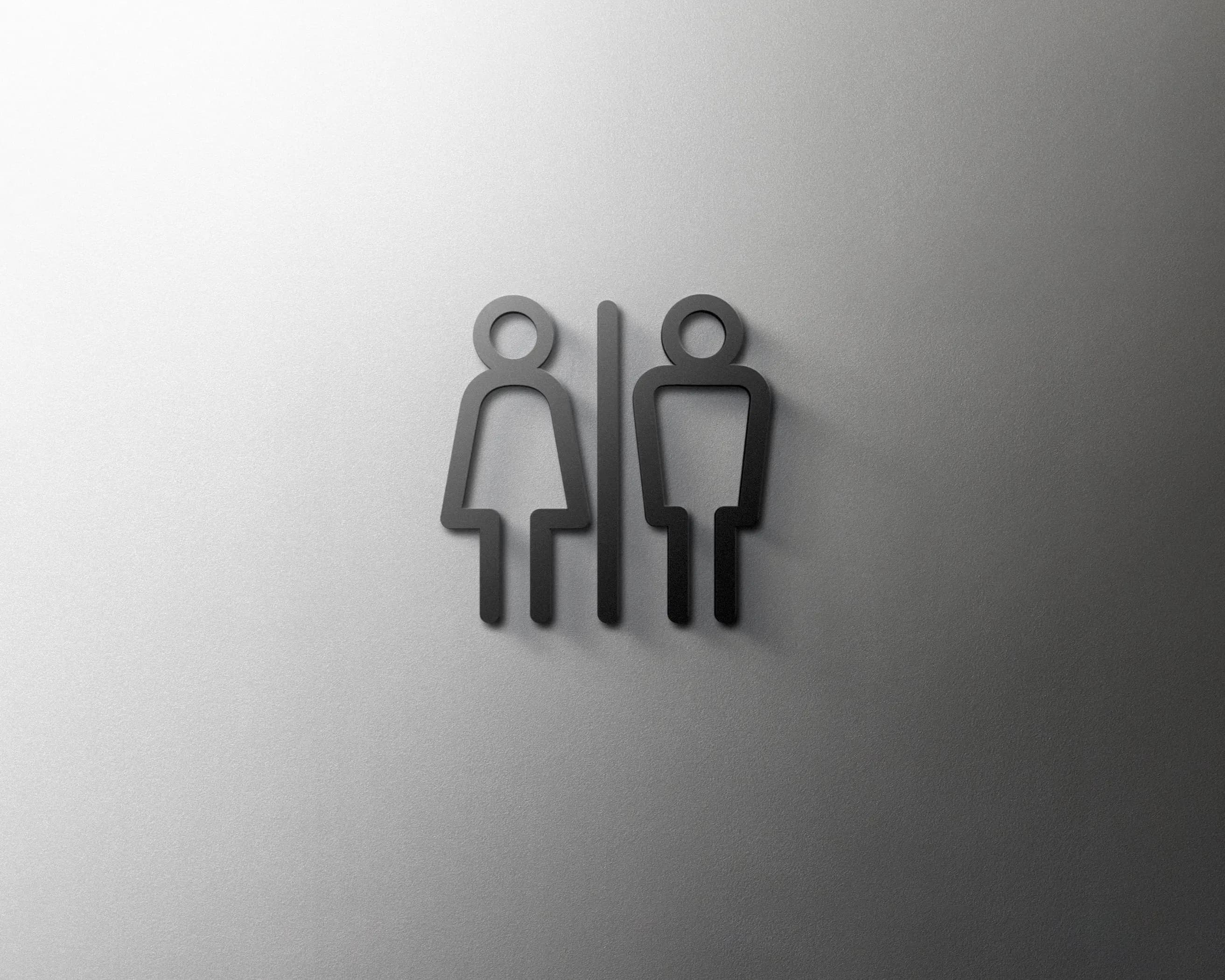 Panneaux de toilettes en acrylique, style créatif et amusant, panneaux de toilettes pour hommes et f
