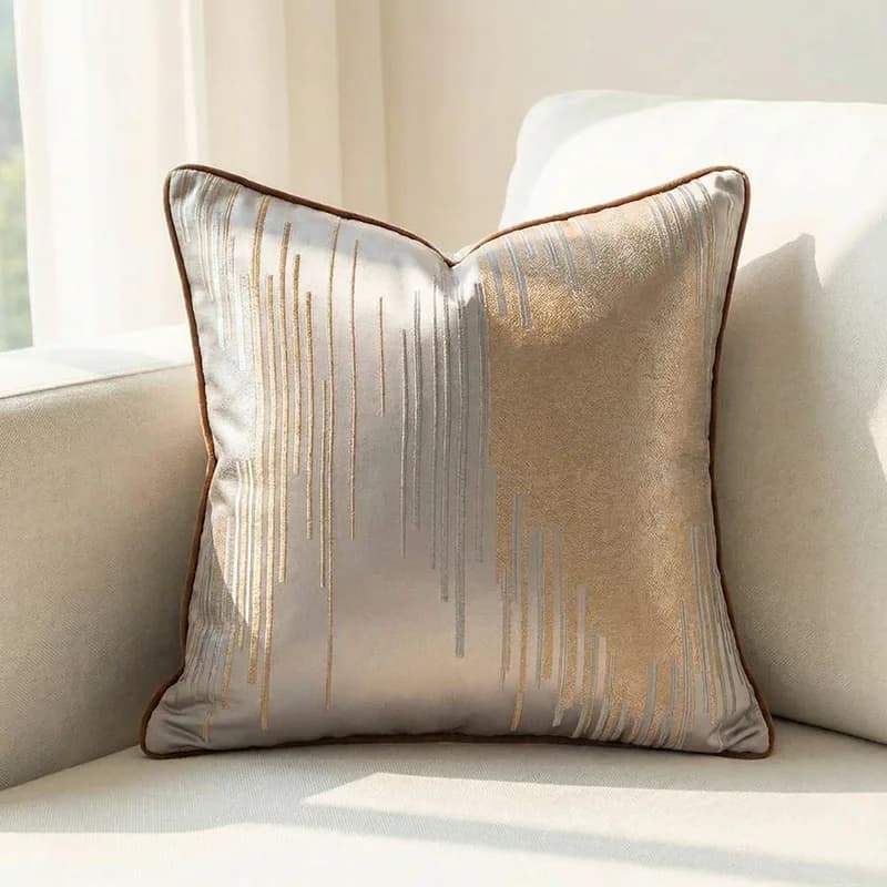 Housse de coussin de canapé brodée, Design européen de luxe, en Polyester tissé, fermeture à glissiè