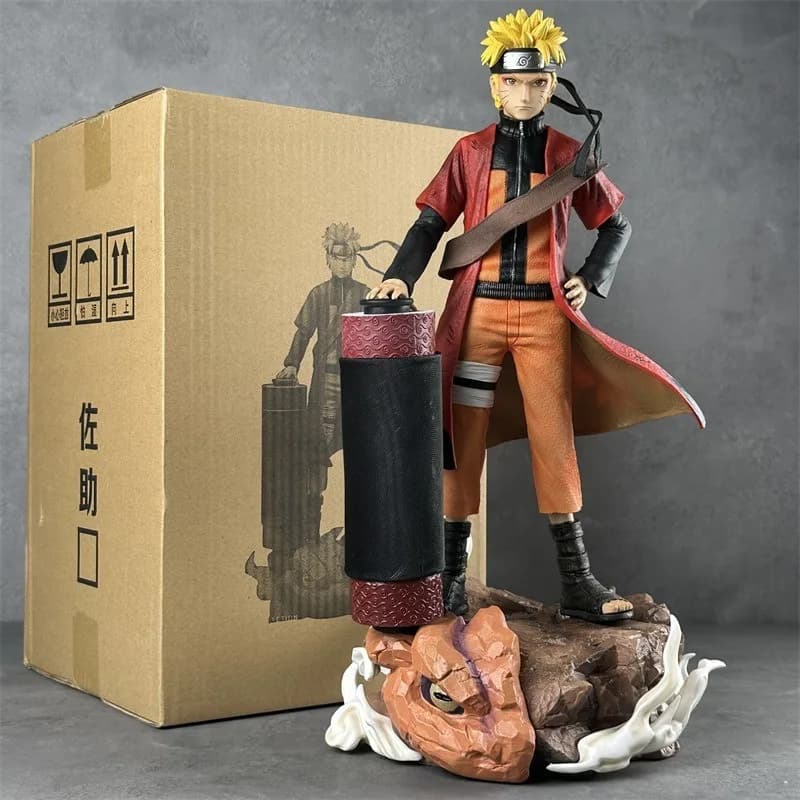 Figurine de dessin animé Naruto Sasuke, 42cm, Statue statique, grand défilement, modèle Ninja, Figur