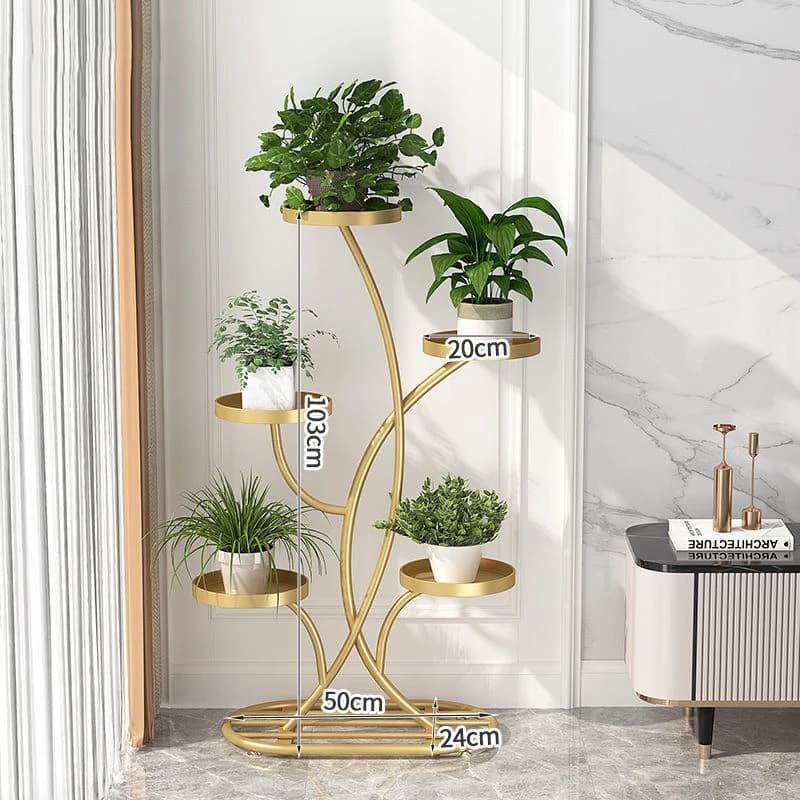 Étagère à plantes en métal, support de sol de salon, étagères de décoration, présentoir d'intérieur