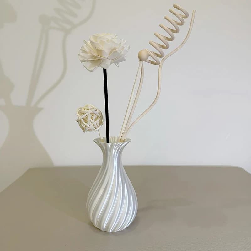 Vase à motif tourbillon moderne imprimé en 3D, présentoir Floral esthétique pour décoration de salon
