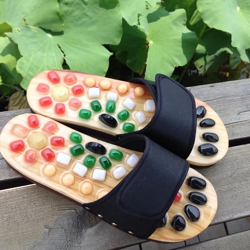Maison Ggoose oeuf pied Massage pantoufles nouvelle couleur Jade cavité pied thérapie Massage chauss