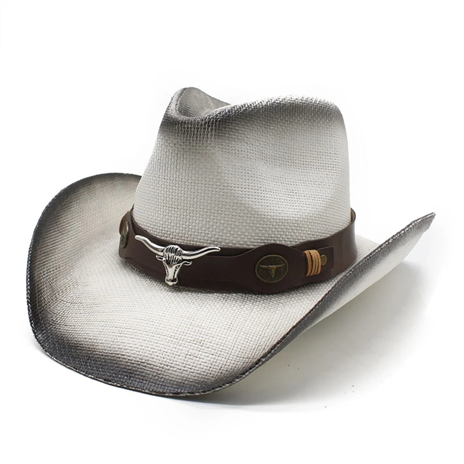 Chapeau de paille d'été pour femmes et hommes, ceinture décorative de tête de vache, chapeaux de Cow