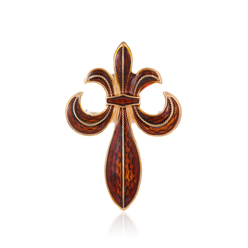 Broche de cour baroque vintage ajourée, épingle en perles de cristal géométrique, bijoux en métal ém