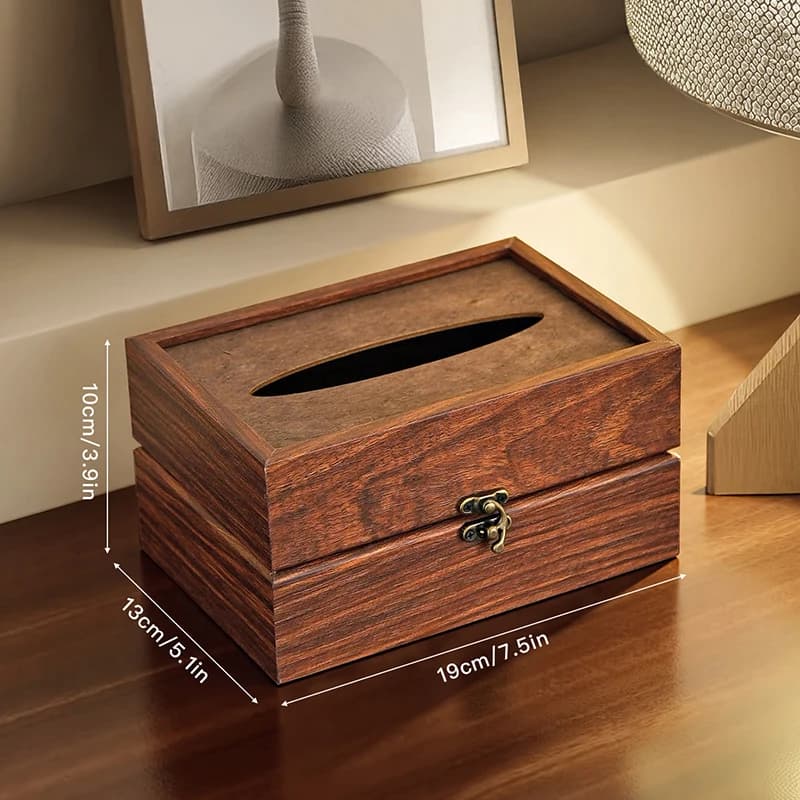 Boîte à mouchoirs en bois, boîtes d'accessoires de décoration de Table multifonctions modernes, boît