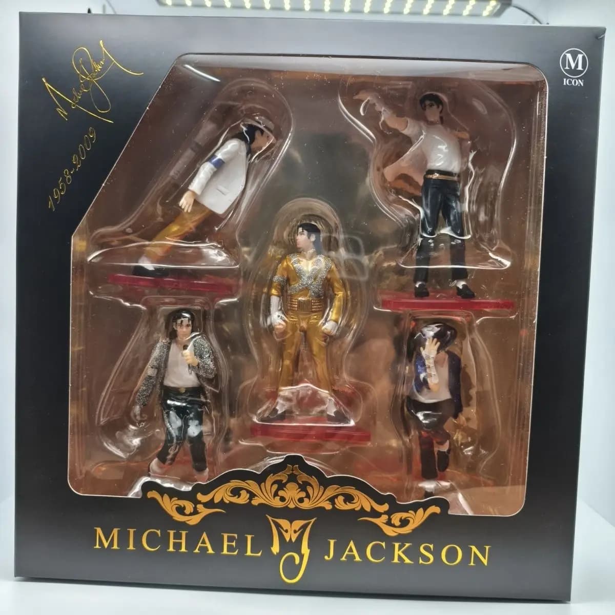 Figurine de collection Michael Jackson, lot de 5, édition limitée, costume blanc classique, modèle e