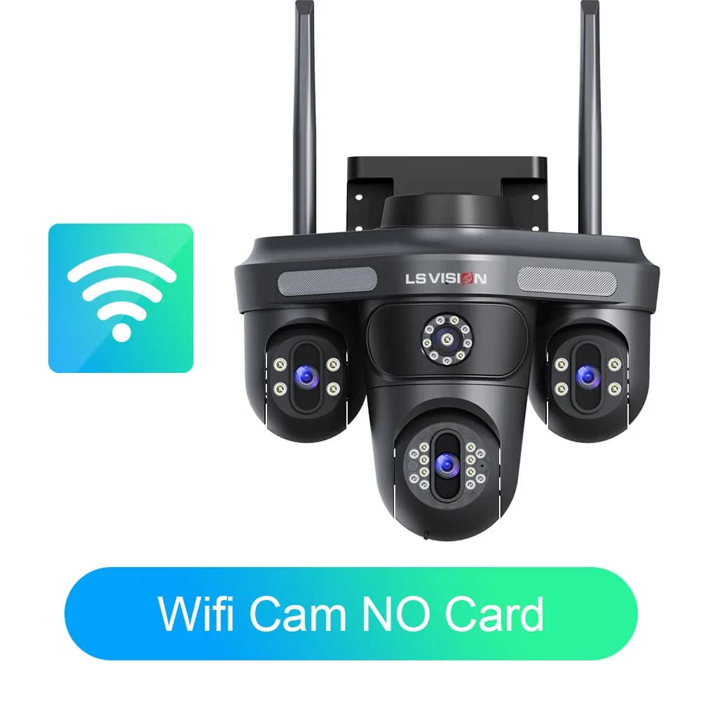 LS VISION WiFi caméra IP extérieure 35MP 6K Triple objectifs Triple/4 écrans moniteur vidéo de sécur