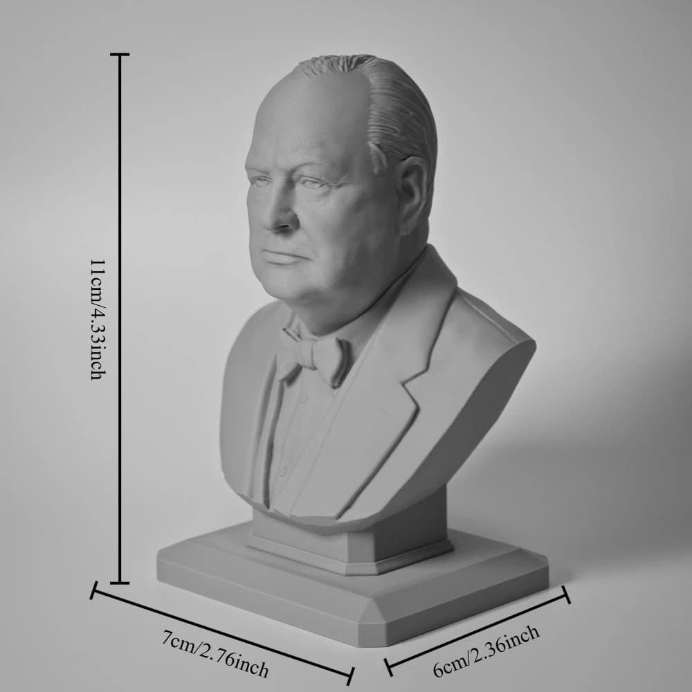 Sculpture Churchill UK imprimée en 3D, modèle en résine vierge, figurine miniature de 110 mm, décora